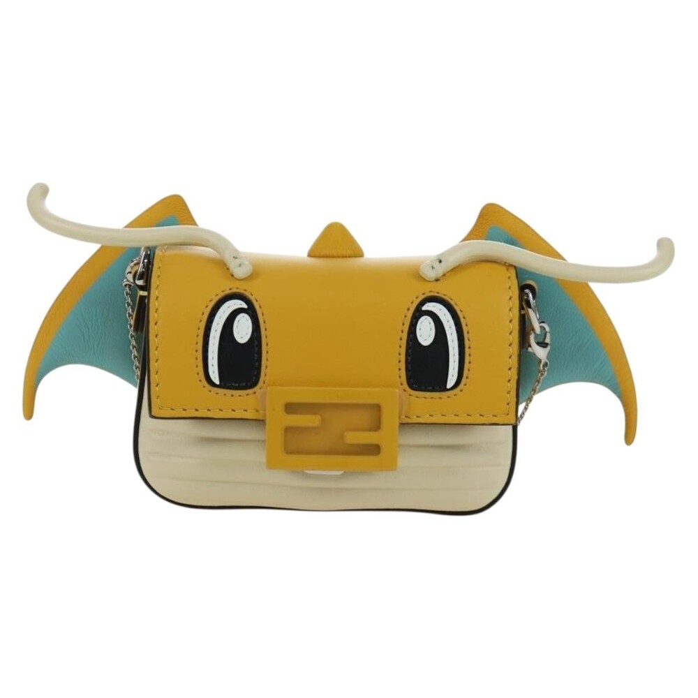 Fendi Leather x Frgmt x Pokemon Nano Bucket Dragon Shoulder Bag Yellow